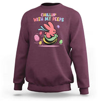 Easter Day Sweatshirt Chillin With My Peeps Bunnies - Wonder Print Shop