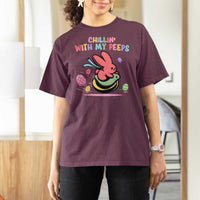 Easter Day T Shirt For Women Chillin With My Peeps Bunnies - Wonder Print Shop