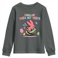 Easter Day Youth Sweatshirt Chillin With My Peeps Bunnies - Wonder Print Shop