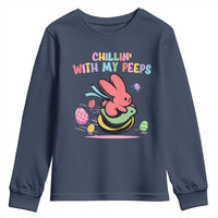 Easter Day Youth Sweatshirt Chillin With My Peeps Bunnies - Wonder Print Shop