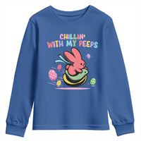 Easter Day Youth Sweatshirt Chillin With My Peeps Bunnies - Wonder Print Shop