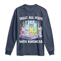 Teachers Easter Long Sleeve Shirt Treat All Peeps With Kindness - Wonder Print Shop