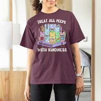 Teachers Easter T Shirt For Women Treat All Peeps With Kindness - Wonder Print Shop