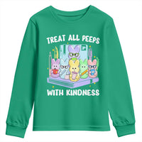 Teachers Easter Youth Sweatshirt Treat All Peeps With Kindness - Wonder Print Shop