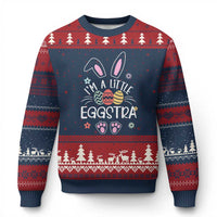 Funny Easter Ugly Christmas Sweater Im A Little Eggstra Bunny Cute Kids Toddler - Wonder Print Shop