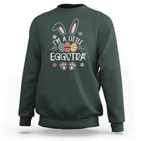 Funny Easter Sweatshirt Im A Little Eggstra Bunny Cute Kids Toddler - Wonder Print Shop