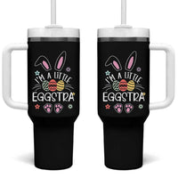 Funny Easter Tumbler With Handle Im A Little Eggstra Bunny Cute Kids Toddler - Wonder Print Shop