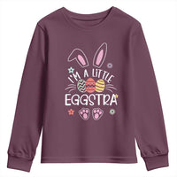 Funny Easter Youth Sweatshirt Im A Little Eggstra Bunny Cute Kids Toddler - Wonder Print Shop
