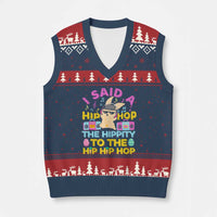 Funny Hip Hop Hippity Easter Bunny V-Neck Knit Sweater Vest - Wonder Print Shop