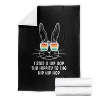 Retro Hip Hop Easter Bunny Throw Blanket Funny Hippity Cool Rabbit Lovers Toddler - Wonder Print Shop
