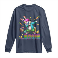 Bruh Dab Bunny Easter Long Sleeve Shirt Funny 80s Retro Vintage Party Cool Rabbit - Wonder Print Shop