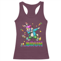 Bruh Dab Bunny Easter Racerback Tank Top Funny 80s Retro Vintage Party Cool Rabbit - Wonder Print Shop