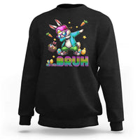 Bruh Dab Bunny Easter Sweatshirt Funny 80s Retro Vintage Party Cool Rabbit - Wonder Print Shop