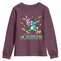 Bruh Dab Bunny Easter Youth Sweatshirt Funny 80s Retro Vintage Party Cool Rabbit - Wonder Print Shop