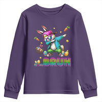 Bruh Dab Bunny Easter Youth Sweatshirt Funny 80s Retro Vintage Party Cool Rabbit - Wonder Print Shop
