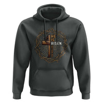 Easter Cross He is Risen Hoodie Jesus Christian Crown Of Thorns - Wonder Print Shop