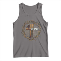 Easter Cross He is Risen Tank Top Jesus Christian Crown Of Thorns - Wonder Print Shop