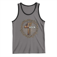Easter Cross He is Risen Tank Top Jesus Christian Crown Of Thorns - Wonder Print Shop