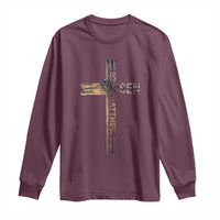 He is Risen Long Sleeve Shirt Religious Easter Cross Jesus Christian