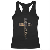 He is Risen Racerback Tank Top Religious Easter Cross Jesus Christian