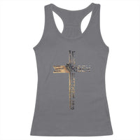 He is Risen Racerback Tank Top Religious Easter Cross Jesus Christian