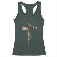 He is Risen Racerback Tank Top Religious Easter Cross Jesus Christian