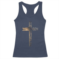 He is Risen Racerback Tank Top Religious Easter Cross Jesus Christian