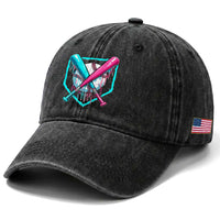 Baseball Drip Washed Cotton Baseball Cap Ice Cream Dripping Youth Boys Baseball Bats