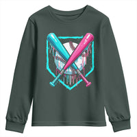 Baseball Drip Youth Sweatshirt Ice Cream Dripping Youth Boys Baseball Bats