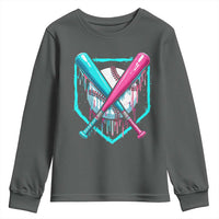 Baseball Drip Youth Sweatshirt Ice Cream Dripping Youth Boys Baseball Bats