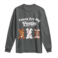 Baseball Basketball Football Easter Long Sleeve Shirt Cute Bunny Game Day Sports These Are My Peeps - Wonder Print Shop