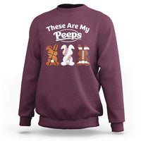Baseball Basketball Football Easter Sweatshirt Cute Bunny Game Day Sports These Are My Peeps - Wonder Print Shop