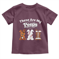 Baseball Basketball Football Easter Toddler T Shirt Cute Bunny Game Day Sports These Are My Peeps - Wonder Print Shop