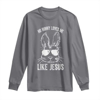 Funny Christian Easter Long Sleeve Shirt No Bunny Loves Me Like Jesus Retro Bunny - Wonder Print Shop