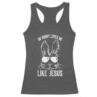 Funny Christian Easter Racerback Tank Top No Bunny Loves Me Like Jesus Retro Bunny - Wonder Print Shop