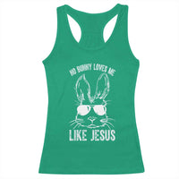 Funny Christian Easter Racerback Tank Top No Bunny Loves Me Like Jesus Retro Bunny - Wonder Print Shop