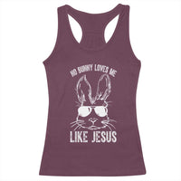 Funny Christian Easter Racerback Tank Top No Bunny Loves Me Like Jesus Retro Bunny - Wonder Print Shop