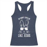 Funny Christian Easter Racerback Tank Top No Bunny Loves Me Like Jesus Retro Bunny - Wonder Print Shop