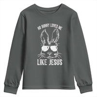 Funny Christian Easter Youth Sweatshirt No Bunny Loves Me Like Jesus Retro Bunny - Wonder Print Shop