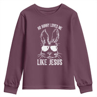 Funny Christian Easter Youth Sweatshirt No Bunny Loves Me Like Jesus Retro Bunny - Wonder Print Shop