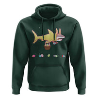 Funny Shark Easter Hoodie Cute Bunny Ears Eggs Hunting Teens Boys Kids - Wonder Print Shop