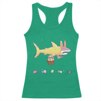 Funny Shark Easter Racerback Tank Top Cute Bunny Ears Eggs Hunting Teens Boys Kids - Wonder Print Shop