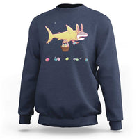 Funny Shark Easter Sweatshirt Cute Bunny Ears Eggs Hunting Teens Boys Kids - Wonder Print Shop