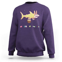 Funny Shark Easter Sweatshirt Cute Bunny Ears Eggs Hunting Teens Boys Kids - Wonder Print Shop