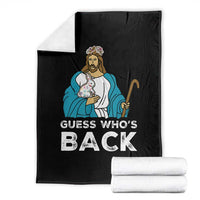 Guess Whos Back Throw Blanket Funny Religious Jesus Back Cute Bunny - Wonder Print Shop