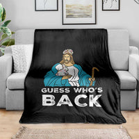 Guess Whos Back Throw Blanket Funny Religious Jesus Back Cute Bunny - Wonder Print Shop