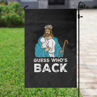Guess Whos Back Garden Flag Funny Religious Jesus Back Cute Bunny - Wonder Print Shop