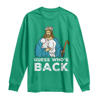Guess Whos Back Long Sleeve Shirt Funny Religious Jesus Back Cute Bunny - Wonder Print Shop