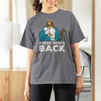 Guess Whos Back T Shirt For Women Funny Religious Jesus Back Cute Bunny - Wonder Print Shop