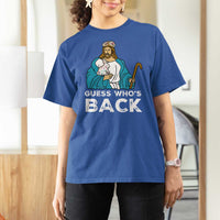 Guess Whos Back T Shirt For Women Funny Religious Jesus Back Cute Bunny - Wonder Print Shop